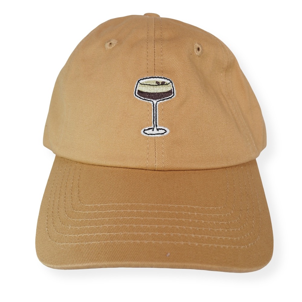 Absolut x Kahlua Espresso Martini Hat Men OS Tan Embroidered Strapback Dad Cap